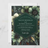 Invitation Emerald Moody Bloom Wedding (Devant)