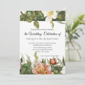 Invitation Emerald n Blush Floral Ivory Peony Mariage Rose (Debout devant)