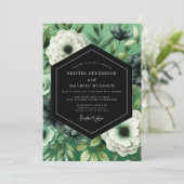 Invitation Emerald Noir Anemone Wedding (Debout devant)