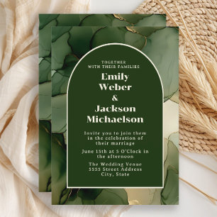 Invitation Emerald Olive Green Or Floral Arch Mariage