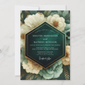 Invitation Emerald Opulent Bloom Wedding (Devant)