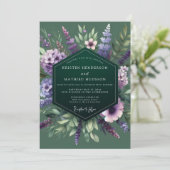 Invitation Emerald Purple Wildflower Wedding (Debout devant)