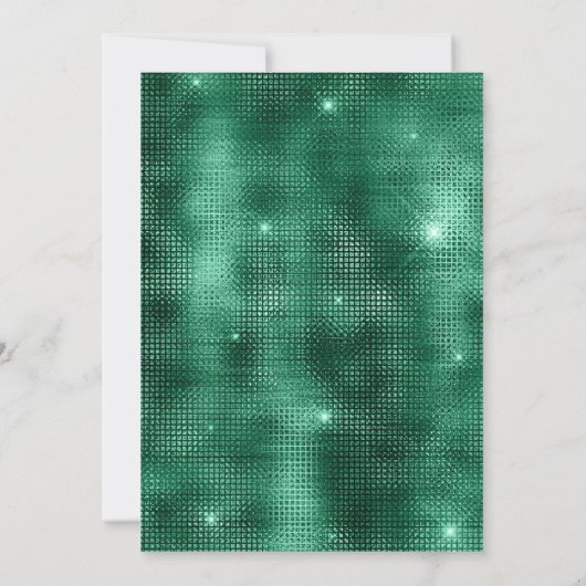 Invitation Emerald robe or vert robe floral Quinceanera (Dos)