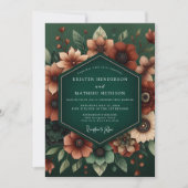 Invitation Emerald Rust Moody Wedding (Devant)