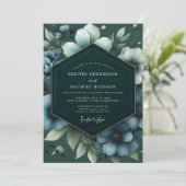 Invitation Emerald Slate Bloom Wedding (Debout devant)