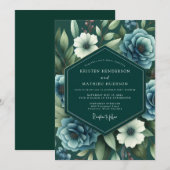 Invitation Emerald Slate Nocturne Wedding (Devant / Derrière)