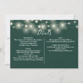 Invitation Emerald String Lights Photo Tout en un Mariage (Dos)