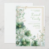 Invitation Emerald Translucent Hellebore Botanical Frame (Devant / Derrière)