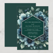 Invitation Emerald Twilight Anemone Wedding (Devant / Derrière)