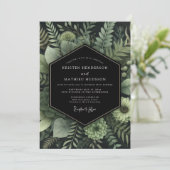 Invitation Emerald Twilight Foliage Wedding (Debout devant)