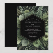 Invitation Emerald Twilight Foliage Wedding (Devant / Derrière)