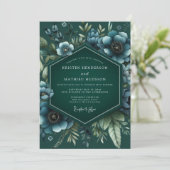 Invitation Emerald Umbral Bloom Wedding (Debout devant)
