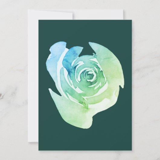 Invitation Emerald vert Rustique Rose Botanique Jardin Mariag (Dos)