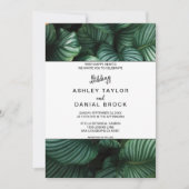 Invitation Emerald vert tropical chic Mariage floral Invitat (Devant)