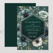 Invitation Emerald Vesperal Bloom Wedding (Devant / Derrière)