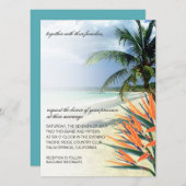 Invitation Emerald Waters Tropical Beach | eau (Devant / Derrière)
