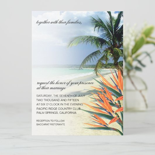 Invitation Emerald Waters Tropical Beach | eau (Debout devant)