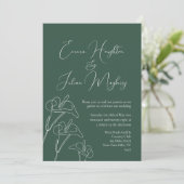 Invitation Emerald White Calla Lily Mariage (Debout devant)
