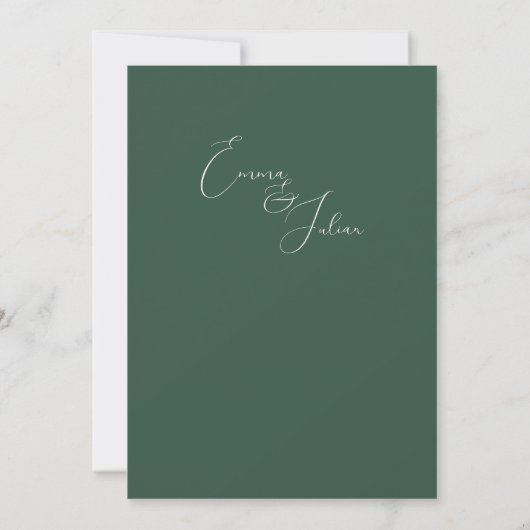 Invitation Emerald White Calla Lily Mariage (Dos)
