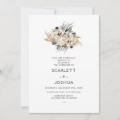 Invitation Emerald White Protea Pampas Mariage Invitati (Devant)