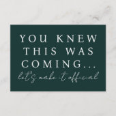 Invitation Emerald Will You Be My Bridesmaid Proposal Card (Devant)