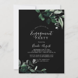 Invitation Émeraude Black Engagement Party