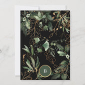 Invitation Émeraude botanique d'Eucalyptus d'or noir (Dos)