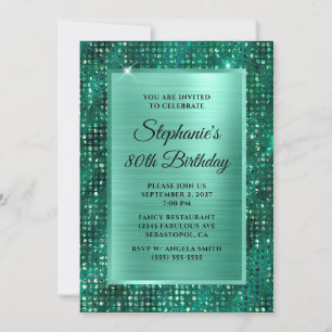 Invitation Emeraude de Menthe Diamant Studded Foil 80e Annive