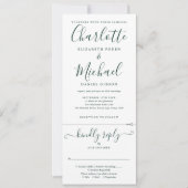 Invitation Émeraude Écran Vert Tout En Un Mariage (Devant)