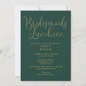 Invitation Émeraude Green Et Gold Script Bridesmaigre Déjeune (Devant)