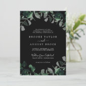 Invitation Émeraude | Mariage officiel noir (Debout devant)