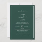 Invitation Émeraude moderne vert Forme Mariage minimal (Devant)