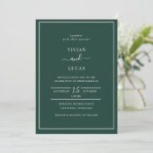 Invitation Émeraude moderne vert Forme Mariage minimal (Debout devant)