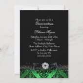 Invitation Emeraude Noir Diamant Arc et Damassé Quinceanera (Dos)
