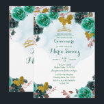 Invitation Émeraude Papillon vert Charra Mis Quince<br><div class="desc">Emerald Green Butterfly Charra Mis Quince Invitation Mis Quince Anos,  15e anniversaire, </div>