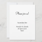 Invitation Émeraude Turquoise florale & Stripes avec Monogram (Dos)