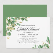 Invitation Emeraude Verdure | Fête de Mariage Horizontale  (Devant / Derrière)