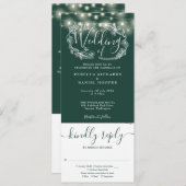 Invitation Émeraude Vert Chaîne Éclairage Tout En Un Mariage (Devant / Derrière)
