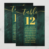 Invitation Émeraude Vert Grange Bois Tableau Numéro de siège  (Devant / Derrière)