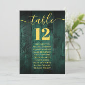Invitation Émeraude Vert Grange Bois Tableau Numéro de siège  (Debout devant)