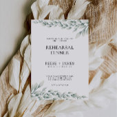 Invitation Émeraude Vert Mariage Dîner de répétition Nuit des