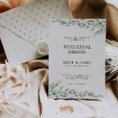 Invitation Émeraude Vert Mariage Dîner de répétition Nuit des