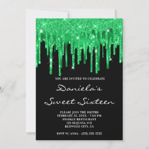 Invitation Émeraude Vert Parties scintillant Lecteurs à huile