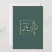 Invitation Émeraude verte Automne moderne Mariage rustique (Dos)