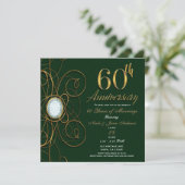 Invitation Emeraude verte et or diamant 60 60e anniversaire (Debout devant)