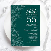 Invitation Émeraude Verte Surprise 55e Anniversaire