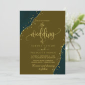 Invitation Émeraude verte tout en un Mariage (Debout devant)