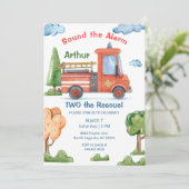 Invitation Emergency Vehicles Two The Rescue Any Age Birthday (Debout devant)