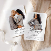 Invitation EMERY | Baby shower élégant Bonjour bébé photo