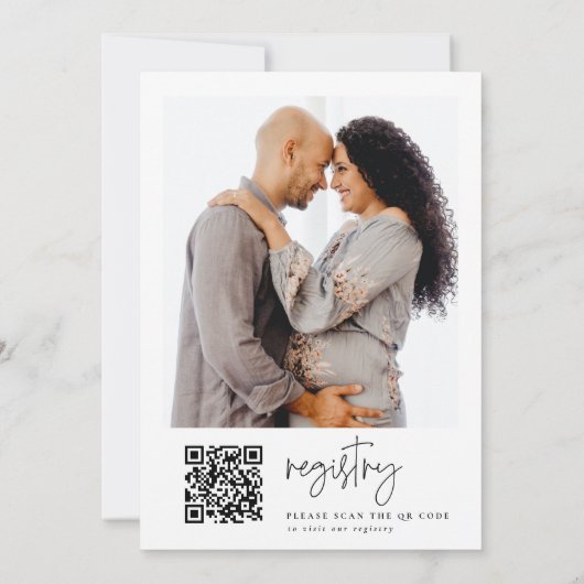 Invitation EMERY | Calligraphie Hello baby shower QR Code (Dos)